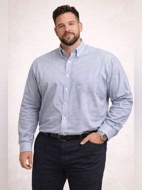 Arrow Classic Blue Stripe Button-Down Shirt Size Medium